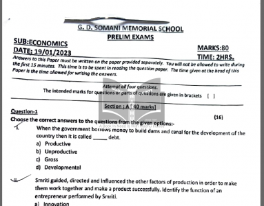 GD Somani  economics prelim